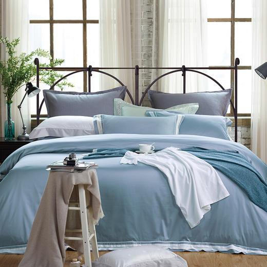 梦洁  长绒棉缎纹本初（蓝） 商品图0