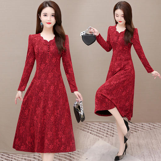 YWE HA162 修身大码时尚气质减龄a字裙【限量】 商品图0