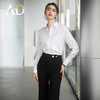 AD高端职业套装衬衫女设计感小众垫肩白衬衣时尚两件套黑色西装裤 商品缩略图2