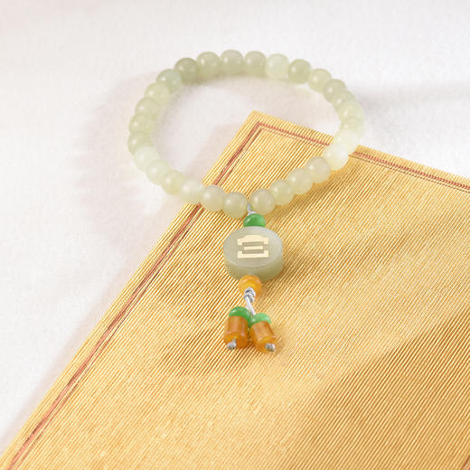 【采购专享】宫里的世界  和田玉18K金翡翠吊坠宫喜手串 商品图1