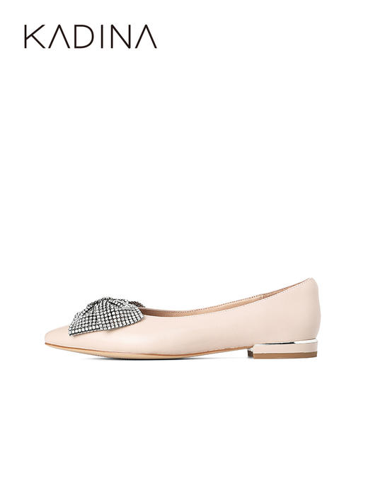 哈森女鞋卡迪娜2022年春季新款尖头平跟舒适时装鞋单鞋女KS221522 商品图2