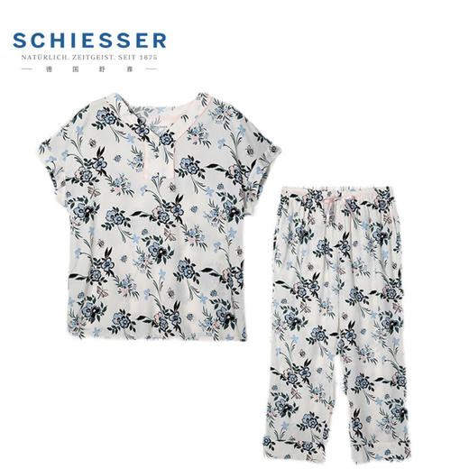 舒雅家居服女士套装新款碎花大码薄款睡衣31/19506H 商品图0