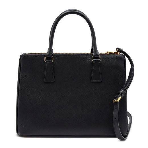 PRADA 普拉达 女士 Galleria Saffiano 皮革三角形金属刻字徽标大号手提包 黑色 1BA274 NZV F0002 DOO 商品图3