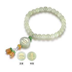 【采购专享】宫里的世界  和田玉18K金翡翠吊坠宫喜手串