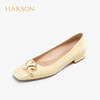 哈森女鞋2022春季新款休闲方跟方头日常通勤鞋饰扣浅口女单鞋HS227807 商品缩略图0