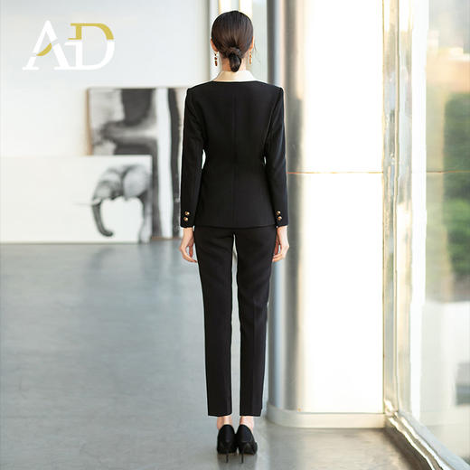 AD高级感时装气质接拼香槟色醋酸西装外套女2021新款职业西服套装 商品图4