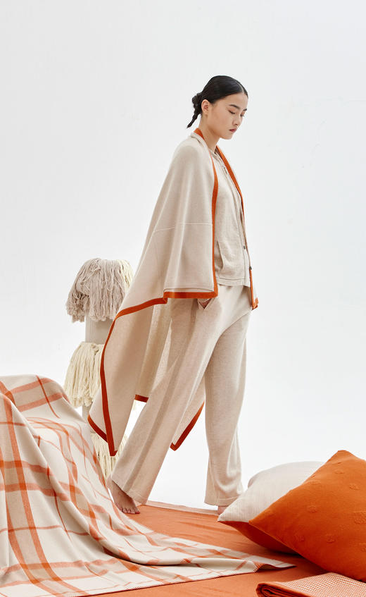 口袋包针织羊绒毯 SJF93P410N 商品图3