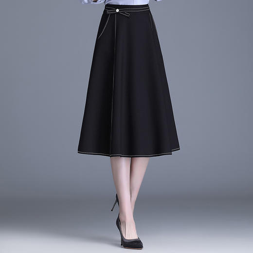 时尚简约A字半身裙2022年春季新款韩版高腰气质大摆显瘦中长裙 TY55127 商品图1