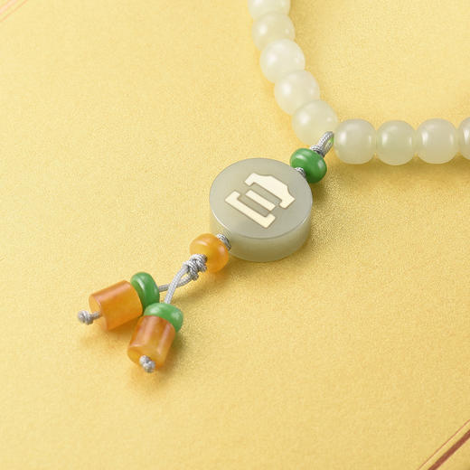 【采购专享】宫里的世界  和田玉18K金翡翠吊坠宫喜手串 商品图3