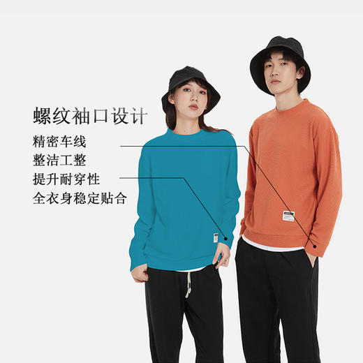 【开春百搭神器！】华夫格情侣卫衣 男女同款 假两件拼接休闲运动衫 舒适透气 遮肉显瘦 包容各种身材 热卖 商品图2