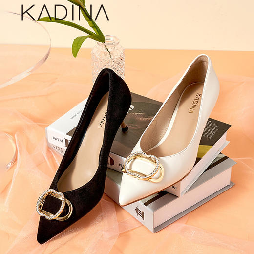 卡迪娜2022年春季新款尖头高跟套脚时装鞋单鞋女KS221523 商品图0