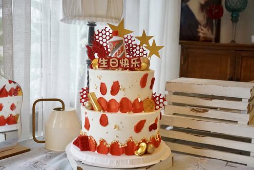 红色酒瓶蛋糕（图片上是双层，单层只有一层） 商品图1