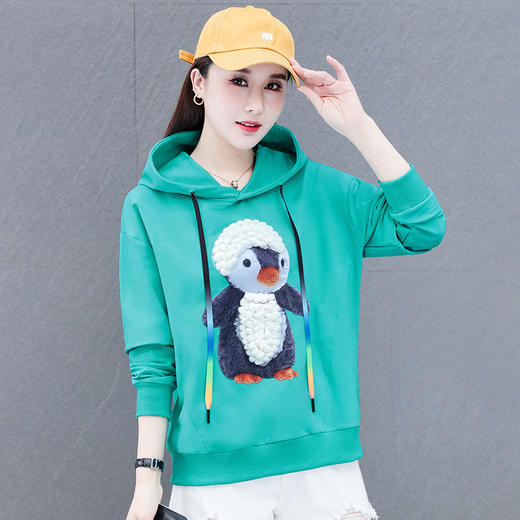 灰色连帽卫衣女2022年新款春秋韩版宽松慵懒风休闲上衣外套小个子 QB- NSF9286 商品图3