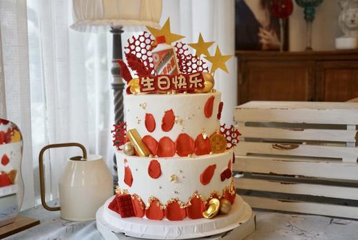 红色酒瓶蛋糕（图片上是双层，单层只有一层） 商品图0