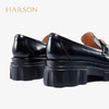哈森女鞋2022春季新款休闲方跟圆头乐福鞋厚底深口饰扣女单鞋HS220623 商品缩略图3