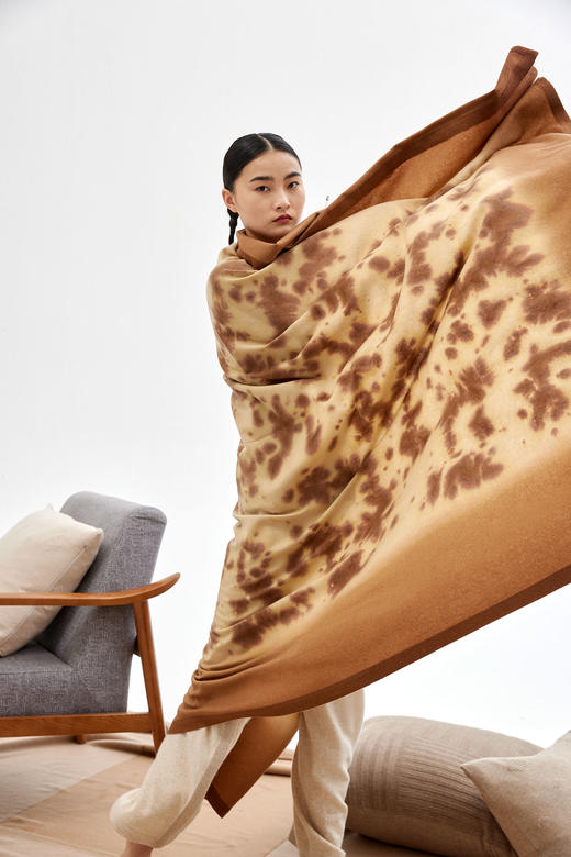 彩凌染平纹羊绒毯  SJF93P872B 商品图1