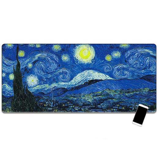 国潮复古垫 宋徽宗瑞鹤图 大号加厚锁边梵高星空杏花中国风古风王羲之艺桌垫 商品图10