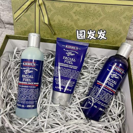 Kiehls/科颜氏男士活力洁面啫喱250ml 活力爽肤水250ml 全效保湿乳液125ml  圣诞护肤礼盒三件套 商品图4