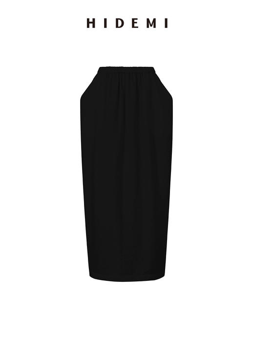HIDEMI 简约设计感微荡立领半袖廓形套装 黑色/白色 上衣/半身裙 商品图13