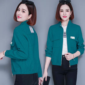 女春秋纯棉开衫卫衣2022新款妈妈女士立领短款外套 大码休闲百搭 TR-XX2373