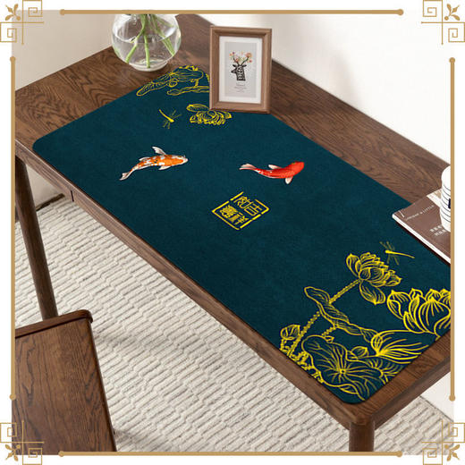 鼠标垫超大号国潮中国风电脑桌垫创意加厚锁边文艺办公桌垫键盘垫 商品图2