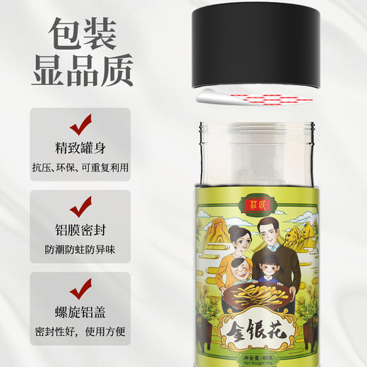 庄民 金银花 长粗条型 可搭配菊花枸杞茶叶花草茶40g/罐 商品图5
