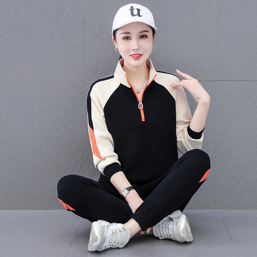 长袖撞色运动套装，广场舞服装曳步舞立领两件套TR-XX5588 商品图5