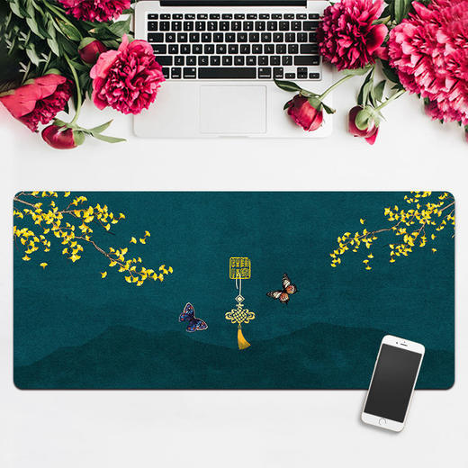 鼠标垫超大号国潮中国风电脑桌垫创意加厚锁边文艺办公桌垫键盘垫 商品图5