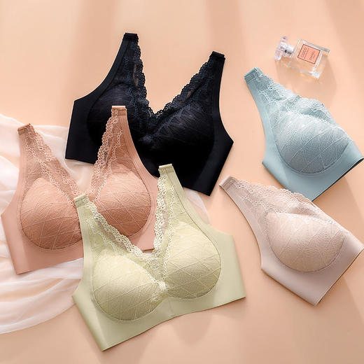 【安梨口袋星空点点蕾丝内衣】无缝贴合无感文胸性感蕾丝杯面W塑形聚拢定型宽肩带更舒适加宽侧比锁住副乳贴身呵护滋养抗Jun乳胶内杯舒适零束缚 商品图12