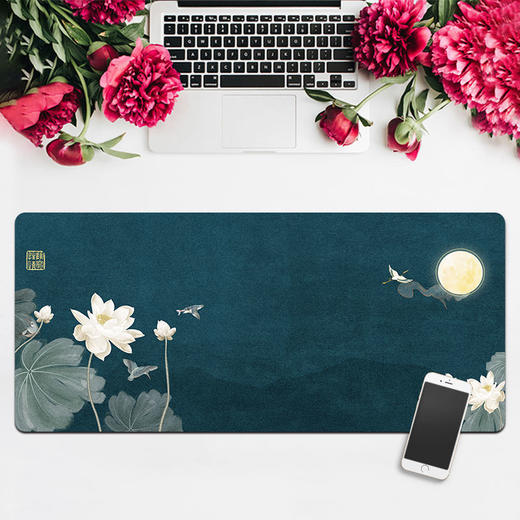 鼠标垫超大号国潮中国风电脑桌垫创意加厚锁边文艺办公桌垫键盘垫 商品图8