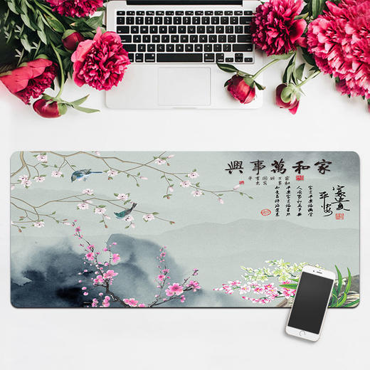 鼠标垫超大号国潮中国风电脑桌垫创意加厚锁边文艺办公桌垫键盘垫 商品图7