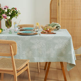 芦苇提花轻奢高级感中式棉布餐桌布