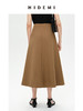 HIDEMI 简约A型伞状拉链式半身裙 黑色/卡其色 商品缩略图4
