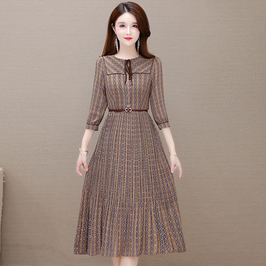 YWE OA111印花连衣裙修身气质优雅时尚雪纺 商品图1