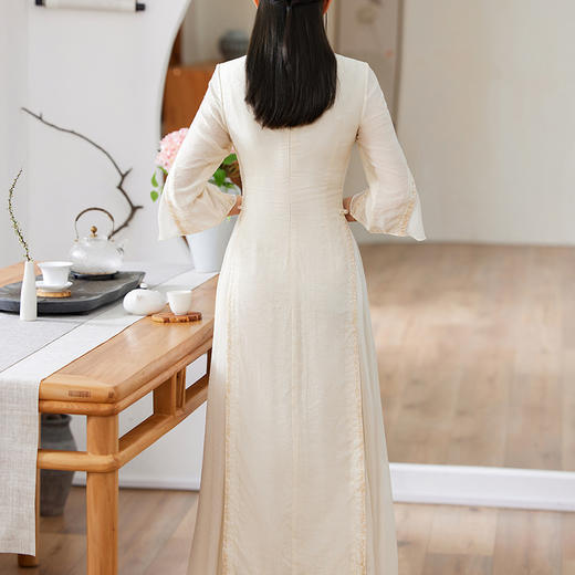 复古优雅，碎花刺绣连衣裙假两件改良汉服裙OG-99907 商品图2