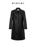 HIDEMI 黑色褶皱PU环保皮长款西装风衣皮衣 商品缩略图9