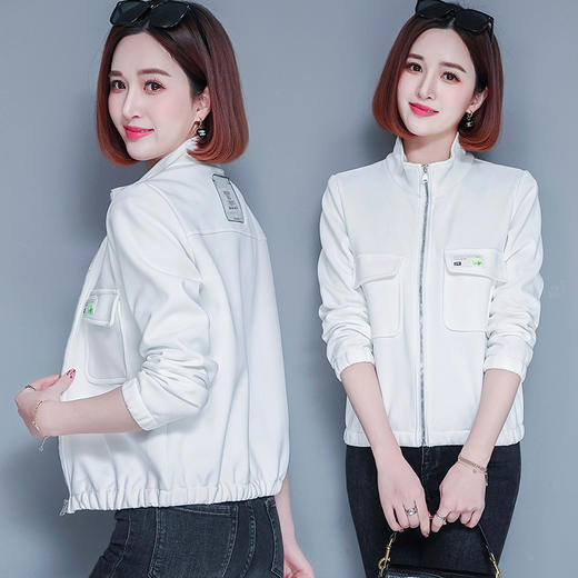 女春秋纯棉开衫卫衣2022新款妈妈女士立领短款外套 大码休闲百搭 TR-XX2373 商品图3