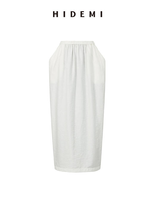 HIDEMI 简约设计感微荡立领半袖廓形套装 黑色/白色 上衣/半身裙 商品图12