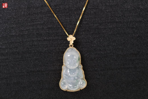 天然翡翠【宝宝佛】吊坠 镶嵌：18k 金镶 商品图0