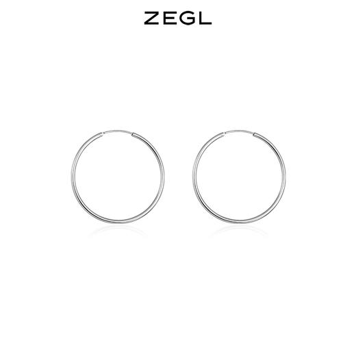 925银大小耳圈女韩国个性气质耳坠耳钉耳饰圆形圆圈圈款圆环耳环 商品图0
