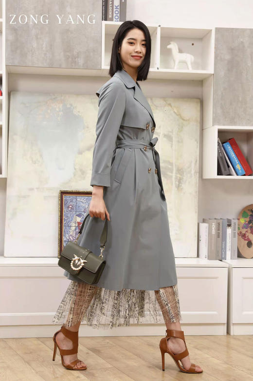 宗洋修身版中长款风衣BCL2CF7814-56 商品图2