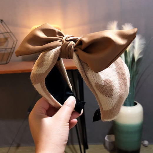 【精品】韩国小香风毛线爱心可爱蝴蝶结发箍百搭发卡头箍女士发卡 商品图6