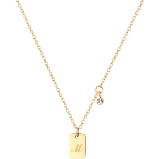 ZENGLIU字母M方形潮牌项链女ins嘻哈网红个性锁骨毛衣链简约百搭 商品图5