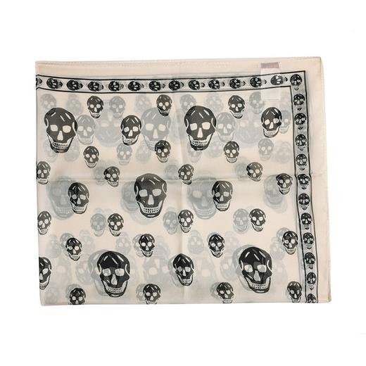 【超惠秒】亚历山大·麦昆 ALEXANDER MCQUEEN  女士骷髅图案桑蚕丝围巾 10540 商品图4