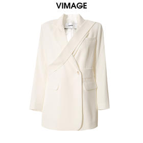 VIMAGE/纬漫纪春季新款气质帅气职业百搭显瘦西装外套V1703318