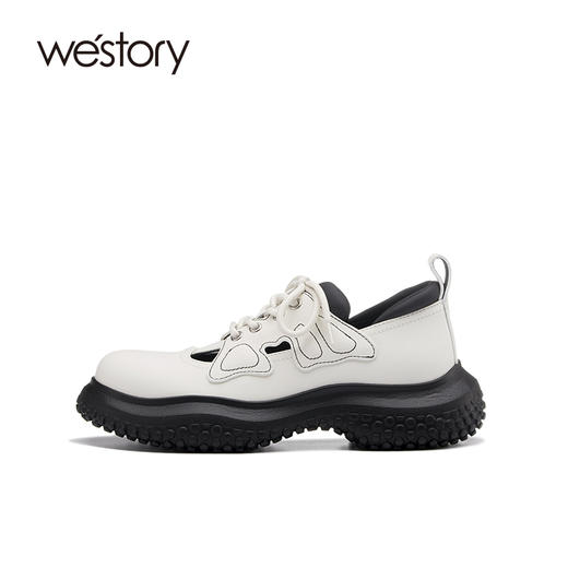 westory商场同款乐福鞋玛丽珍鞋22年春夏新款厚底真皮单鞋S22AM54631 商品图2