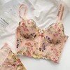 纯欲仙女文胸罩性感花卉刺绣鱼骨束腰抹胸内搭吊带外穿内衣套装 商品缩略图0