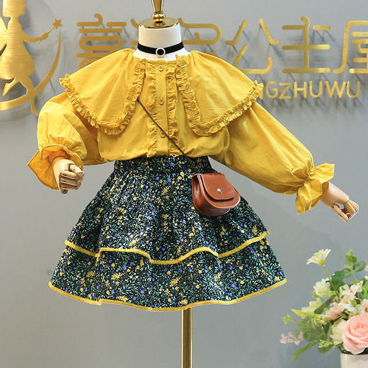 女童春装套装2022新款女宝宝春秋衬衣裙子中小童休闲洋气两件套潮 商品图1