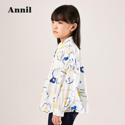 安奈儿女童翻领长袖上衣ag211622 商品图1