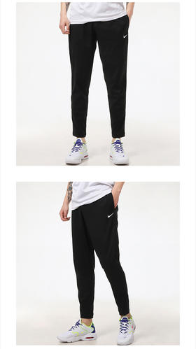 nike22春季新款跑步训练健身双勾Logo运动裤透气收口休闲长裤梭织裤子 CV1991-010